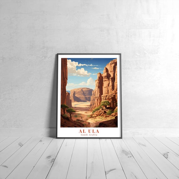 Al Ula Vintage Travel Poster Retro Saudi Arabia Art Print Colorful Home Decor Wall Unique Gift
