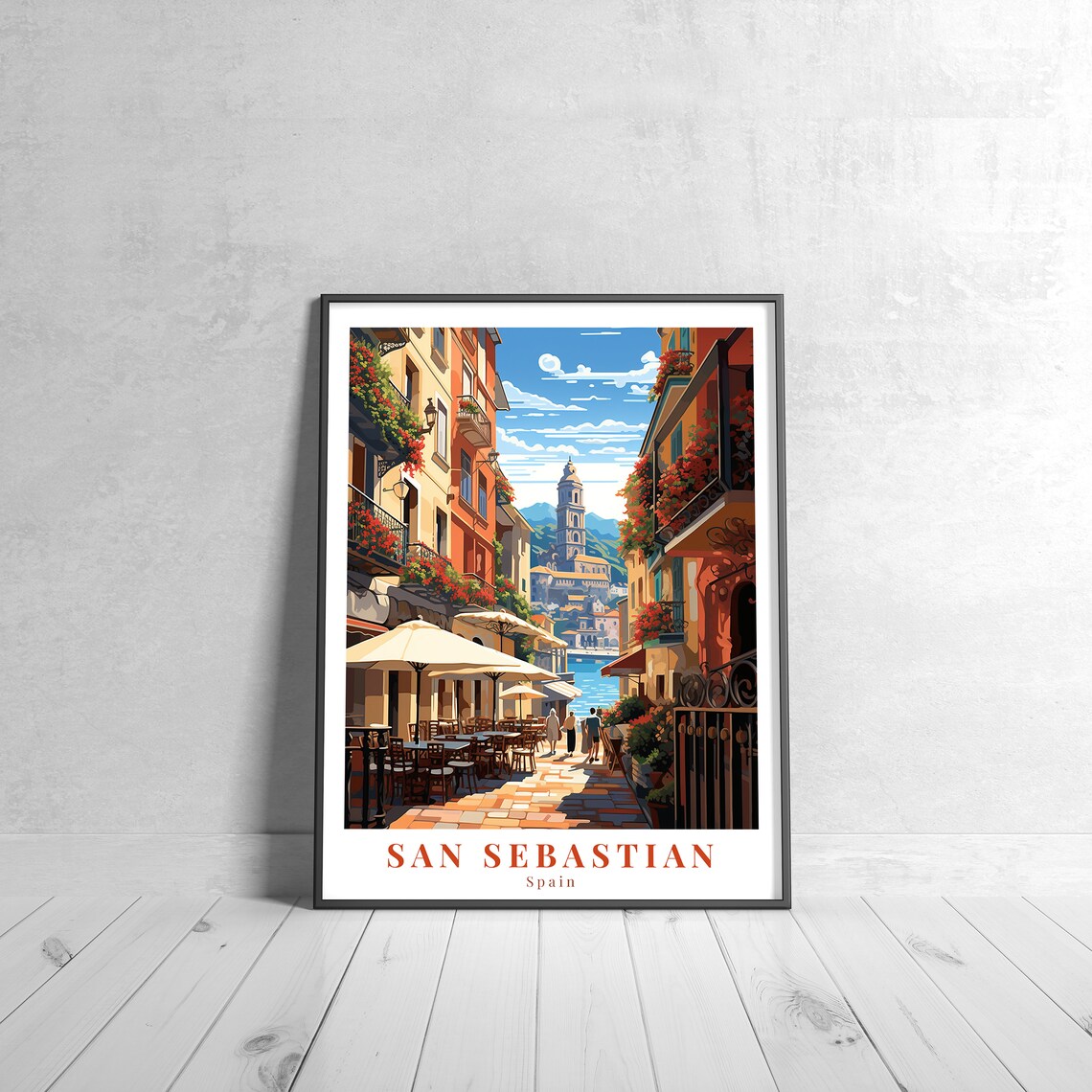 San Sebastian Vintage Travel Poster, Spain