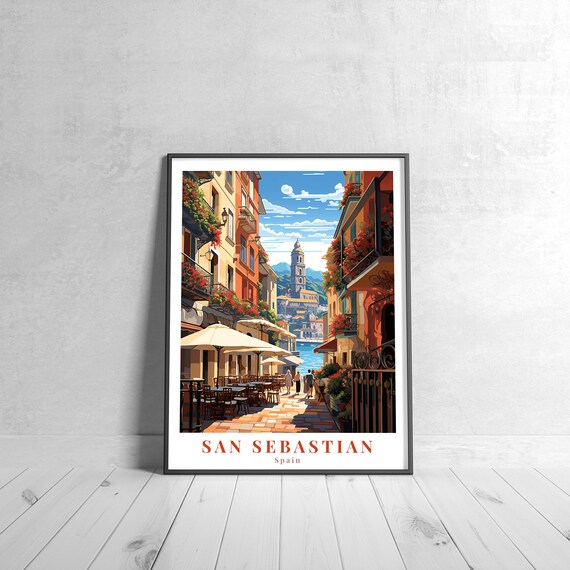 San Sebastian Vintage Travel Poster, Spain