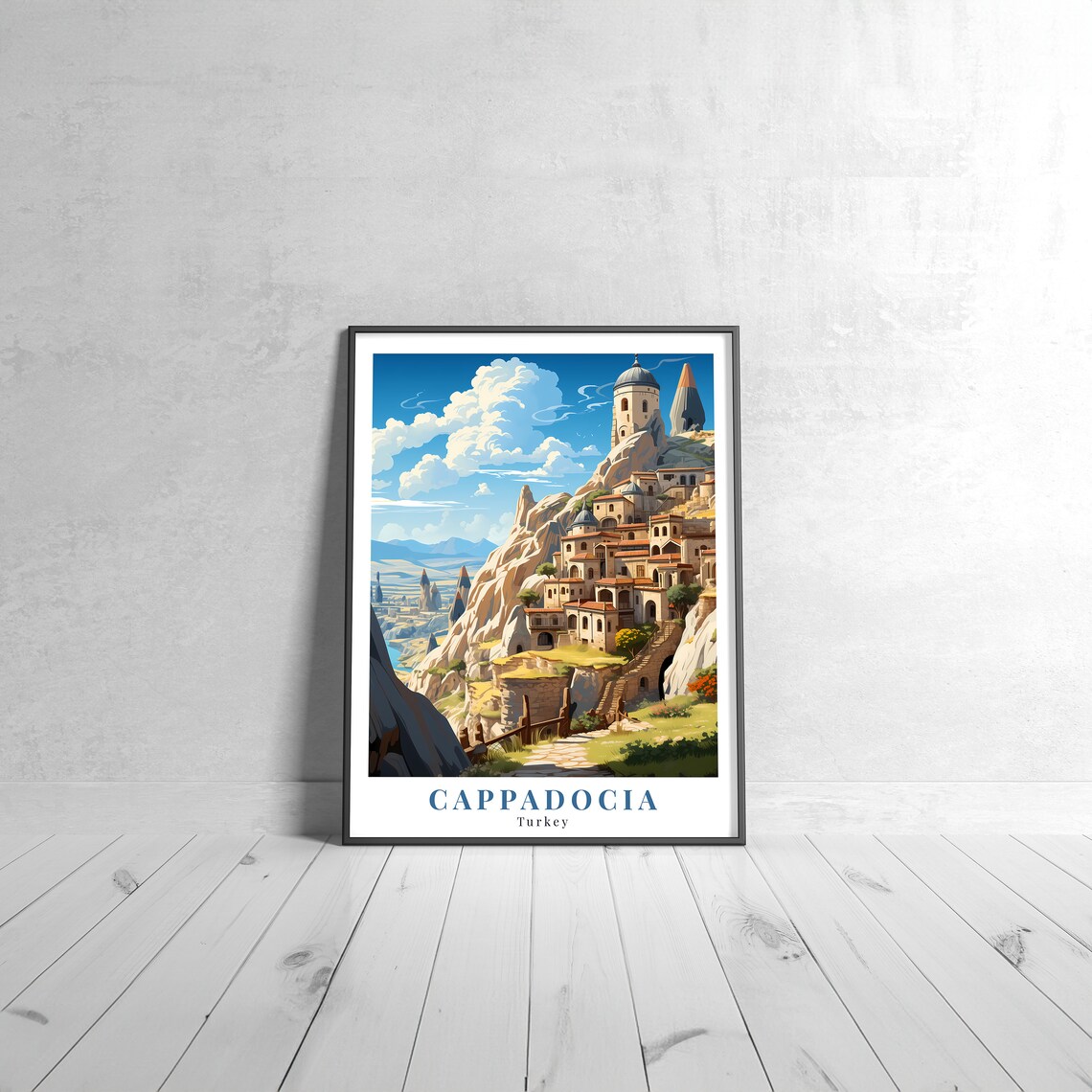Cappadocia Vintage Travel Poster, Turkey Travel Poster