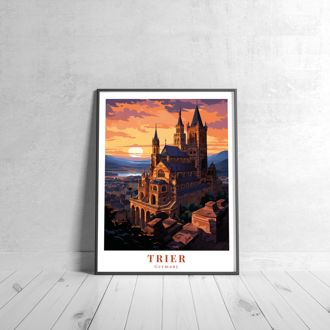 Trier Vintage Travel Poster, Retro Germany