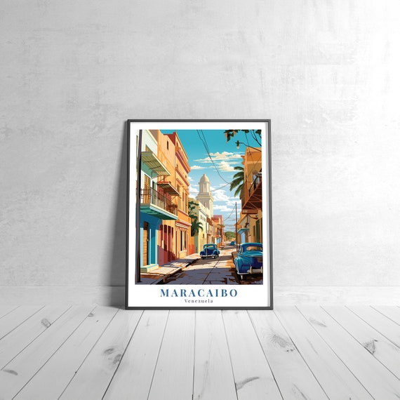 Maracaibo Vintage Travel Poster Retro Venezuela Art Print Colorful Home Decor Wall Unique Gift