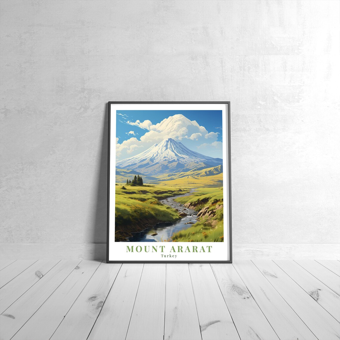 Mount Ararat Vintage Travel Poster, Turkey Art Print