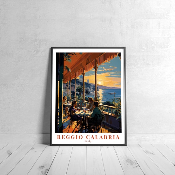 Reggio Calabria Vintage Travel Poster Retro Italy Art Print Colorful Home Decor Wall Unique Gift