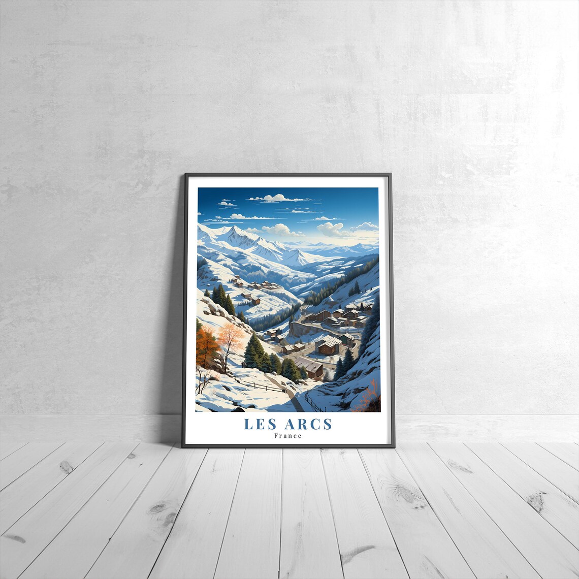 Les Arcs Vintage Travel Poster, Retro France