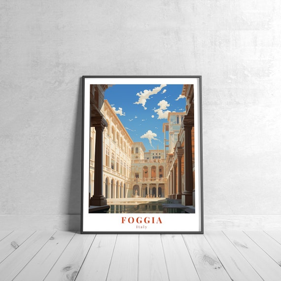 Foggia Vintage Travel Poster Retro Italy Art Print Colorful Home Decor Wall Unique Gift