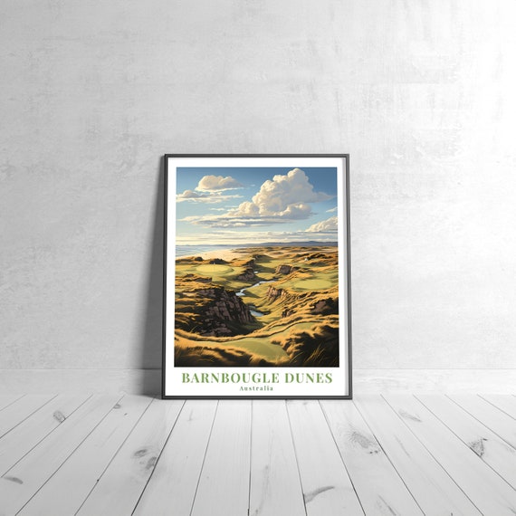 Barnbougle Dunes Vintage Travel Poster Retro Australia Art Print Colorful Home Decor Wall Unique Gift