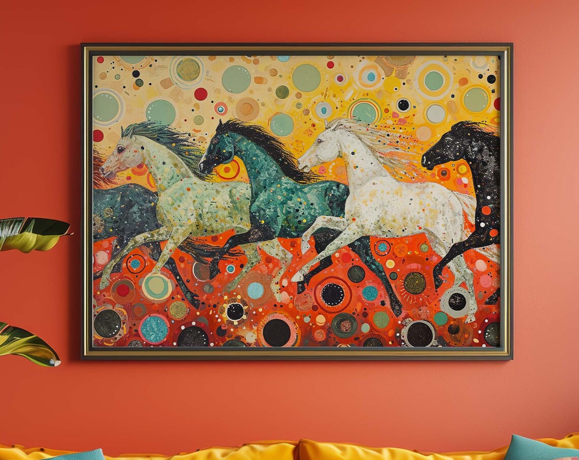 Wild Horses Art Print, Running Home Decor