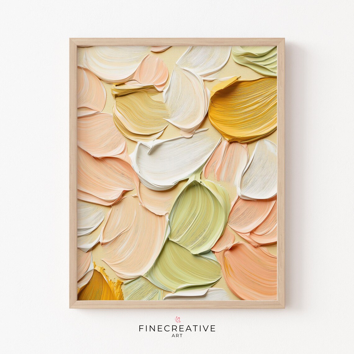 Abstract Impasto Petal Brushstroke Painting in Warm Earth Tones Poster