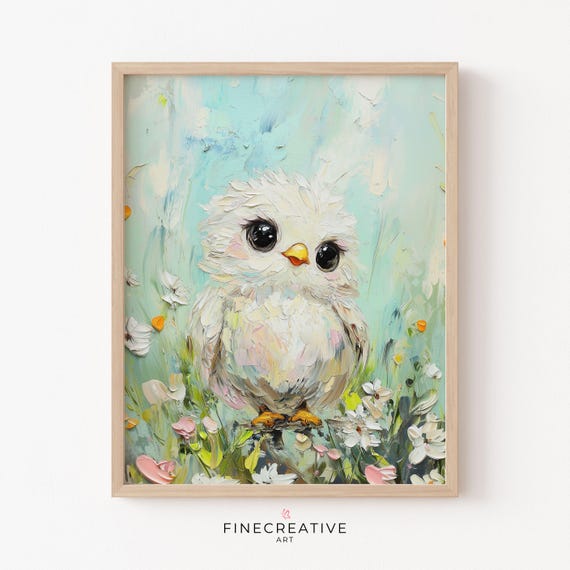 Baby Eagle Print Cute Nursery Painting Wall Art Nursery Decor Baby Animal Art Instant Kids Room Decor B29