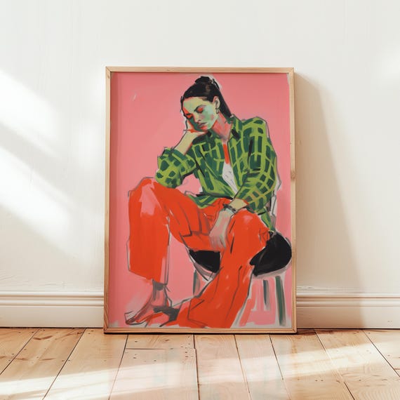 Eclectic Art Print Modern Colorful Fashion Illustration Maximalist And Trendy Wall Decor Preppy Poster For Stylish Home