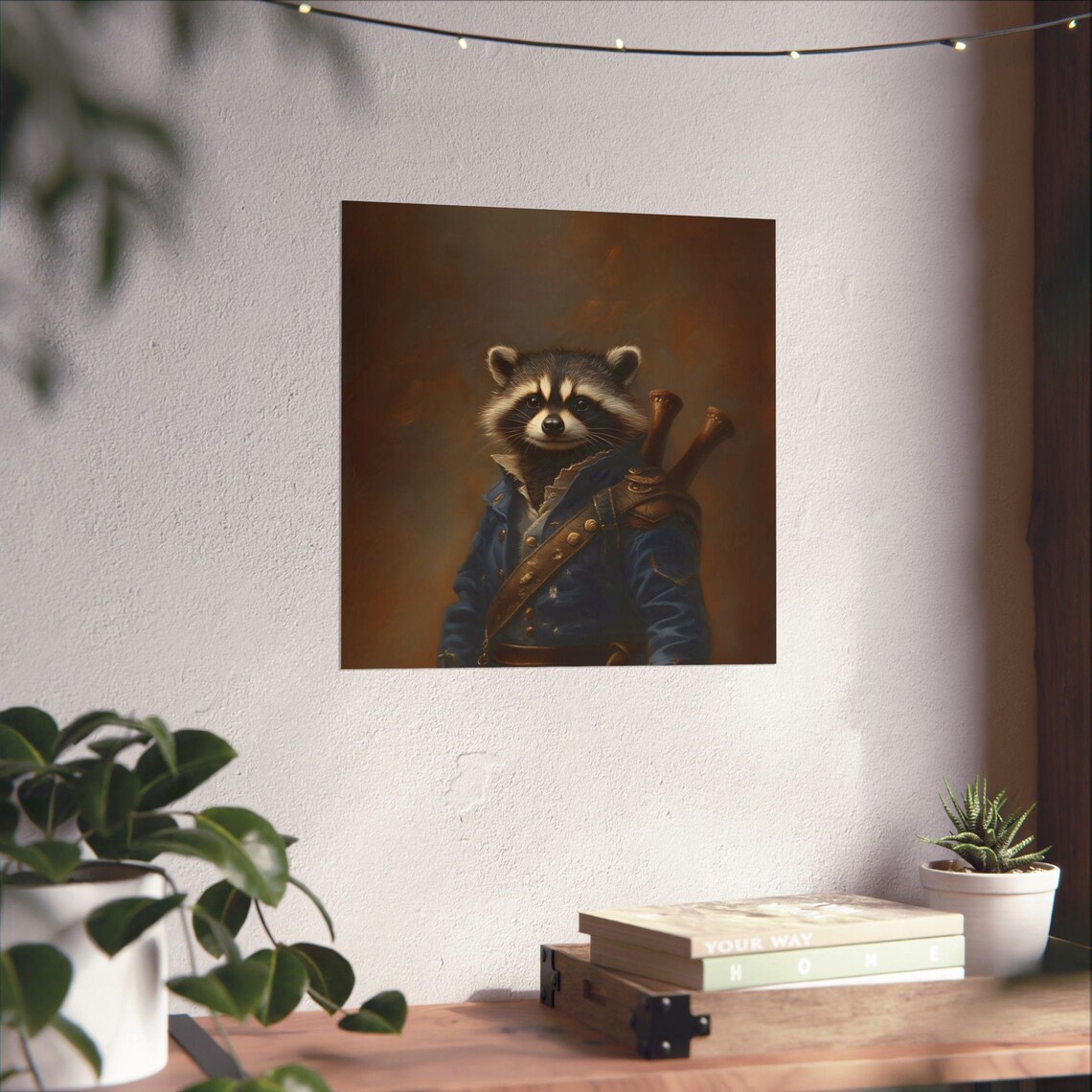 Raccoon Sailor Portrait Victorian Naval Officer Animal Art Print