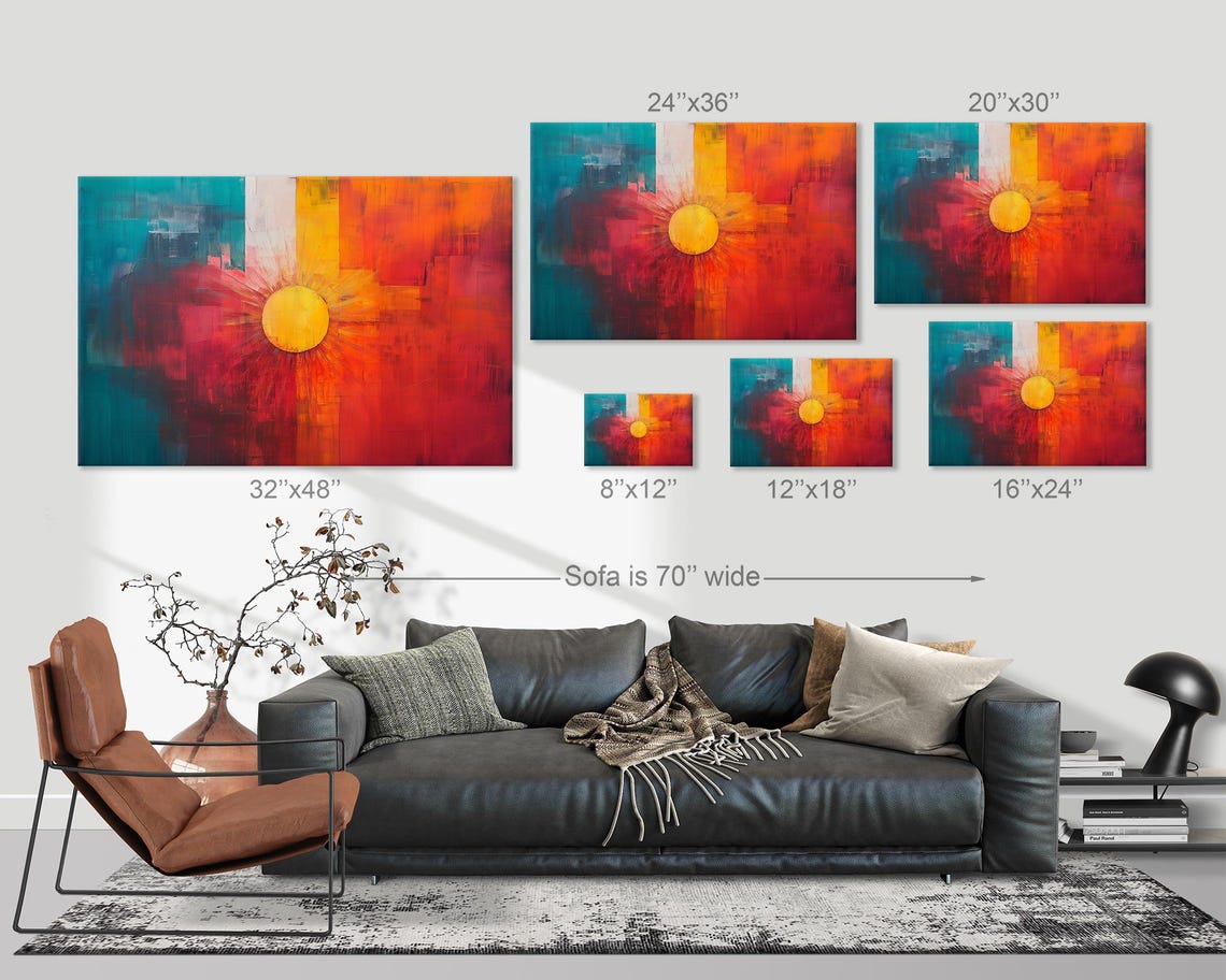 Abstract Geometric Sun Color Block Modern Bold Energy Wall Art - Image 3