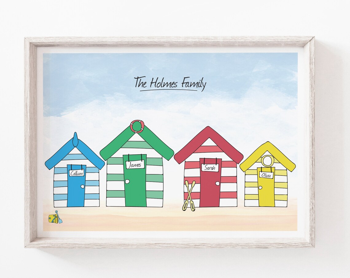 Custom Family Print Gift, Summer Wall Art