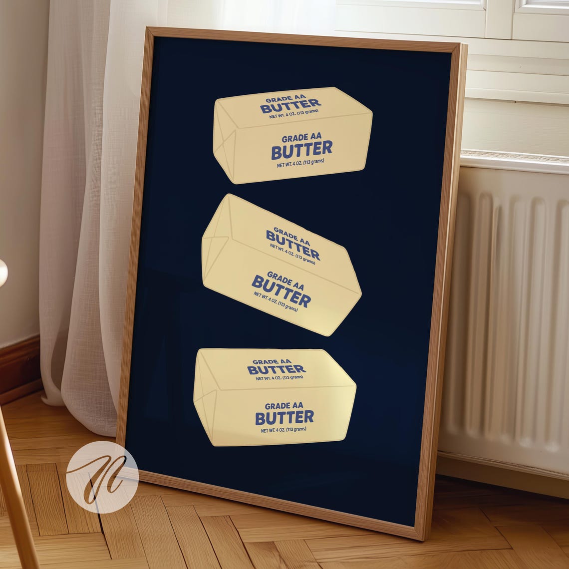 Retro Butter Sticks Kitchen Print Funny Food Pop Art