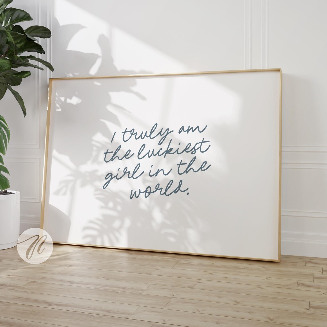 Lucky Girl Syndrome Quote Print, Preppy Coastal Decor