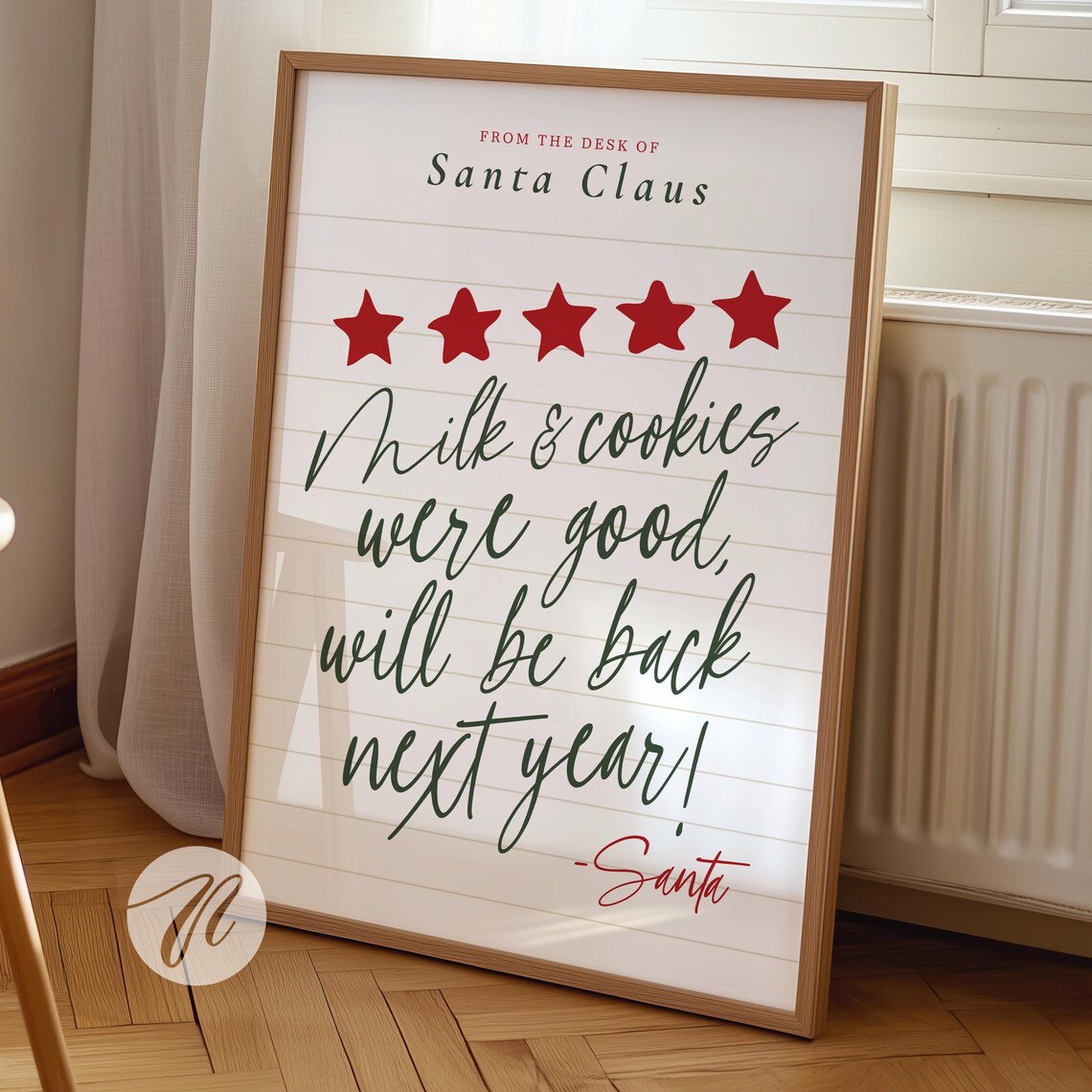 Funny Christmas Decor Review Rating Sign Poster