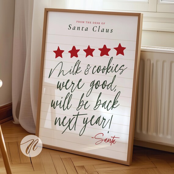 Funny Christmas Decor Review Rating Sign Poster