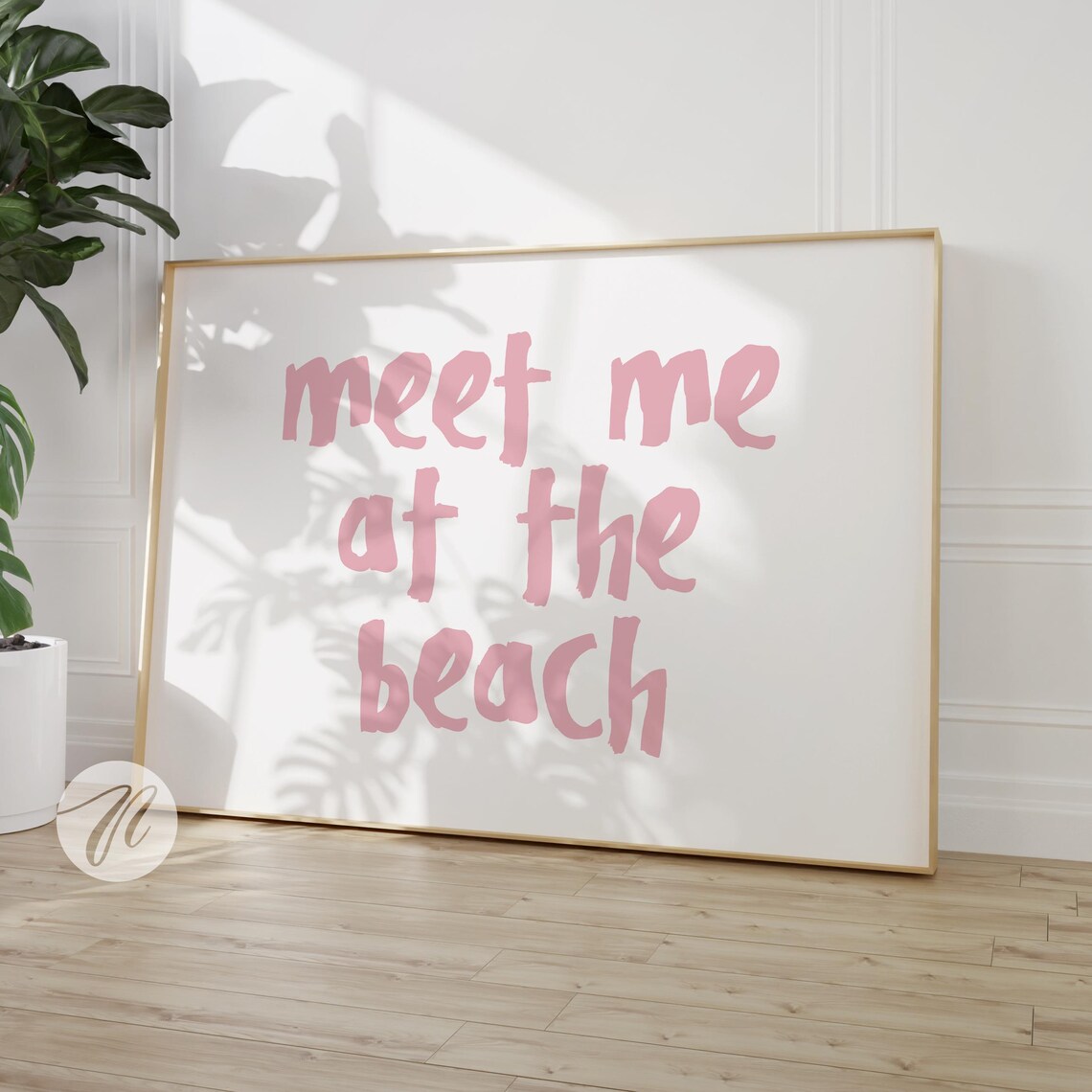 Meet Me At The Beach Typography Coastal Art Print