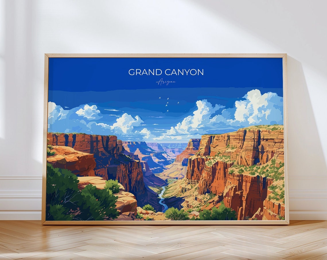 Grand Canyon Landscape Travel Print Wall Art Travel Poster Of Grand Canyon Grand Canyon Art Lovers Gift Arizona Usa Travel Art