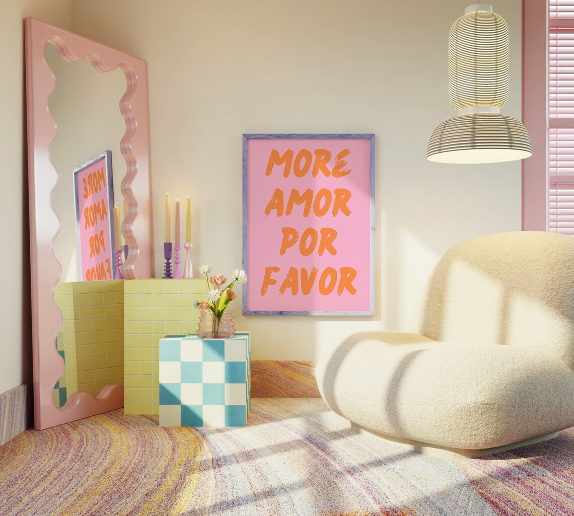 More Amor Por Favor Modern Maximalist Art Print - Image 5