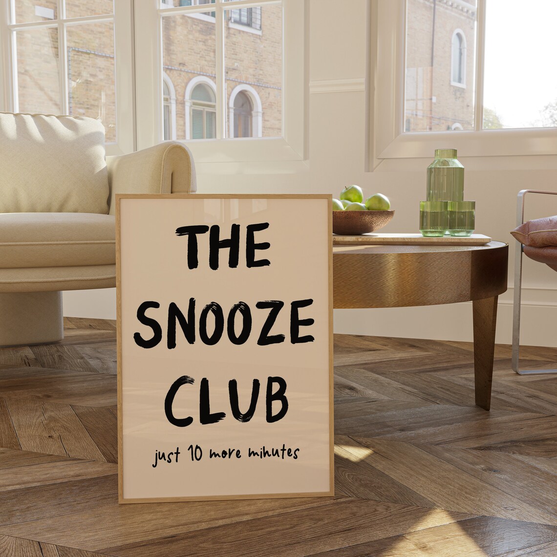 The Snooze Club Typography Poster, Bedroom Decor - Image 3