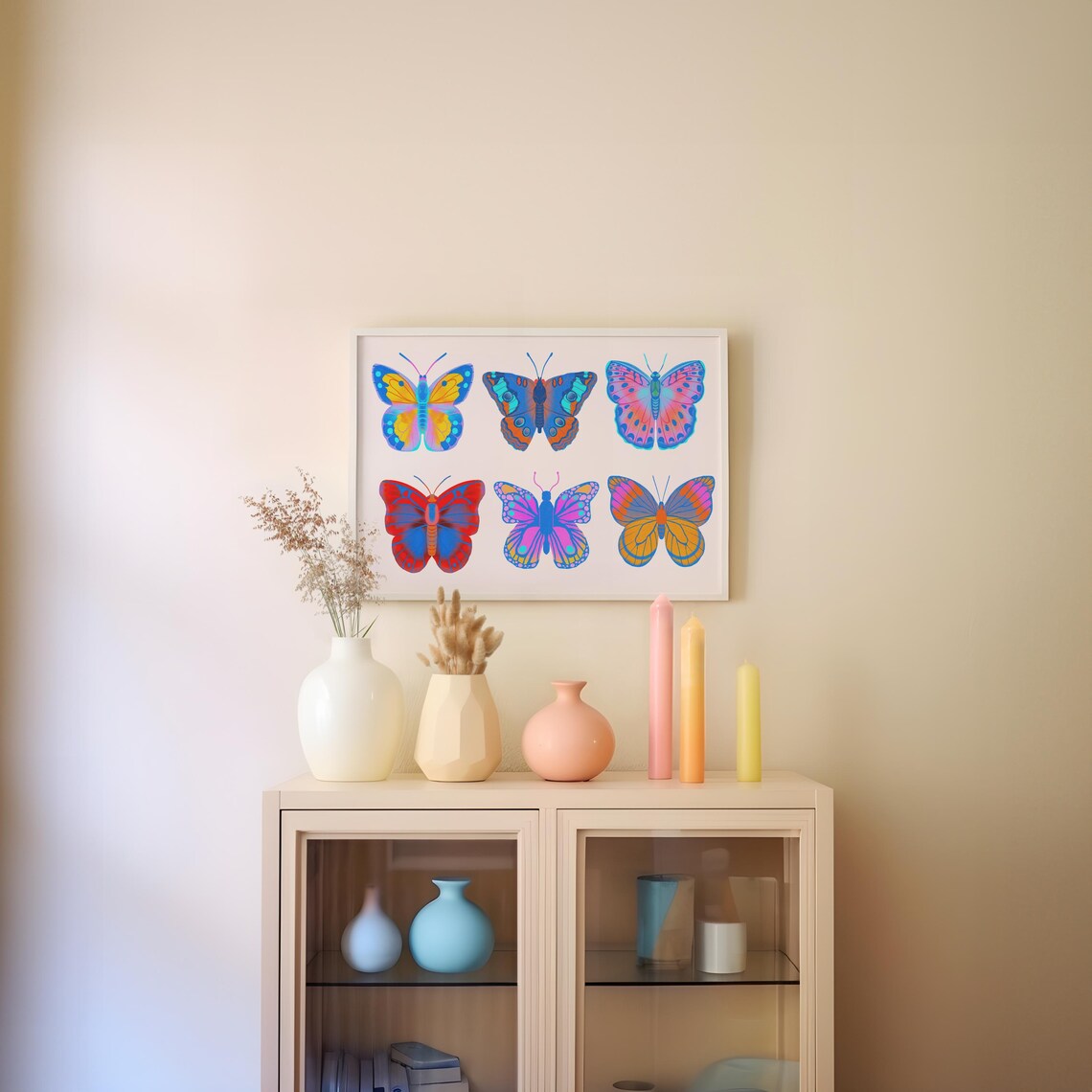 Butterflies Art Print, Groovy 70s Wall Art - Image 3