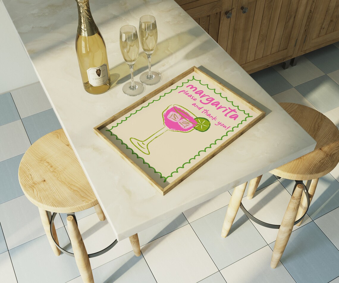 Margarita Please And Thank You Pink Cocktail With Lime Wall Art - Image 5