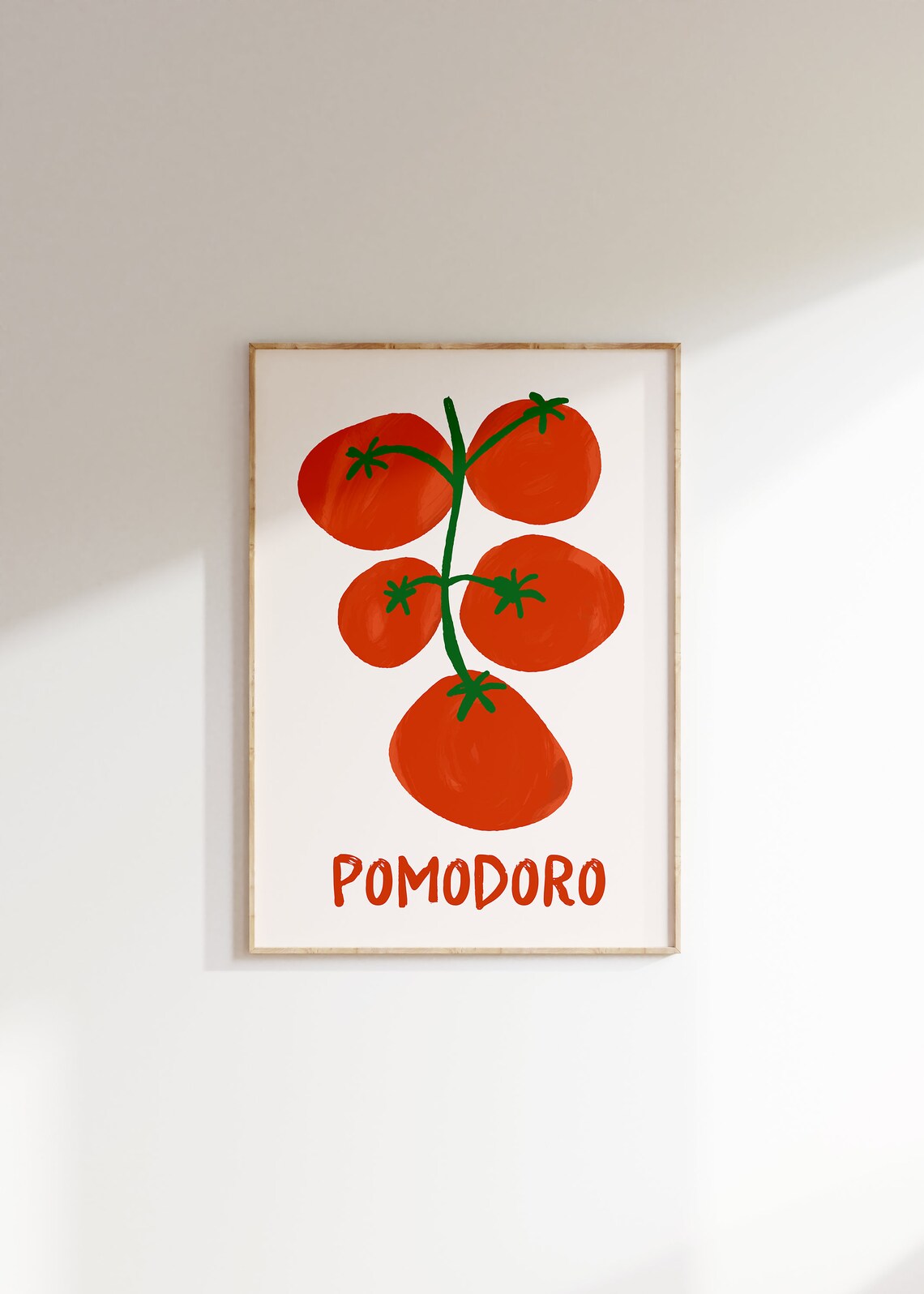 Pomodoro Tomato Art Print, Cute Kitchen Decor