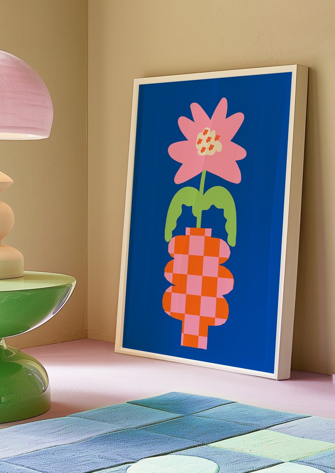 Flower Vase Blue Wall Art Art Print - Image 3
