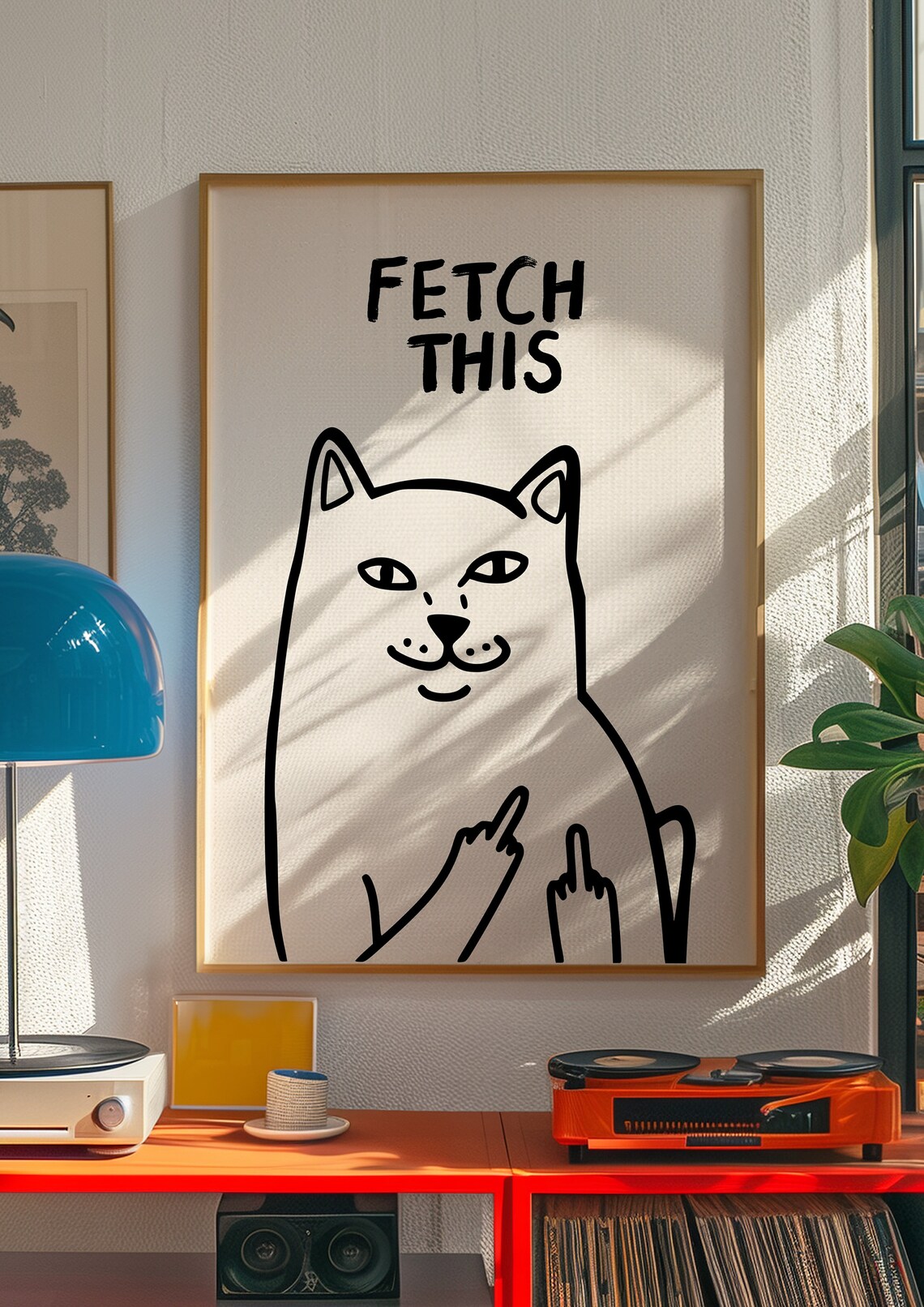 Fetch This Dog Art Print, Y2K Funny Animal Decor - Image 3
