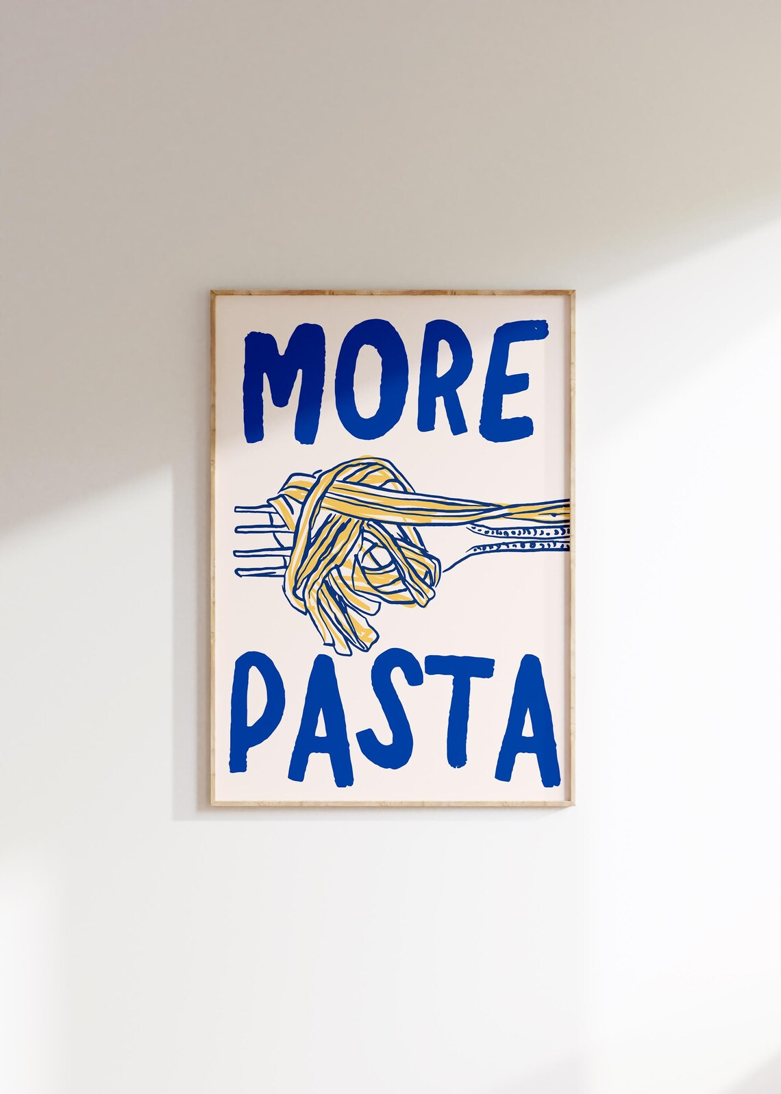 More Pasta Art Print, Pasta Night Wall Art