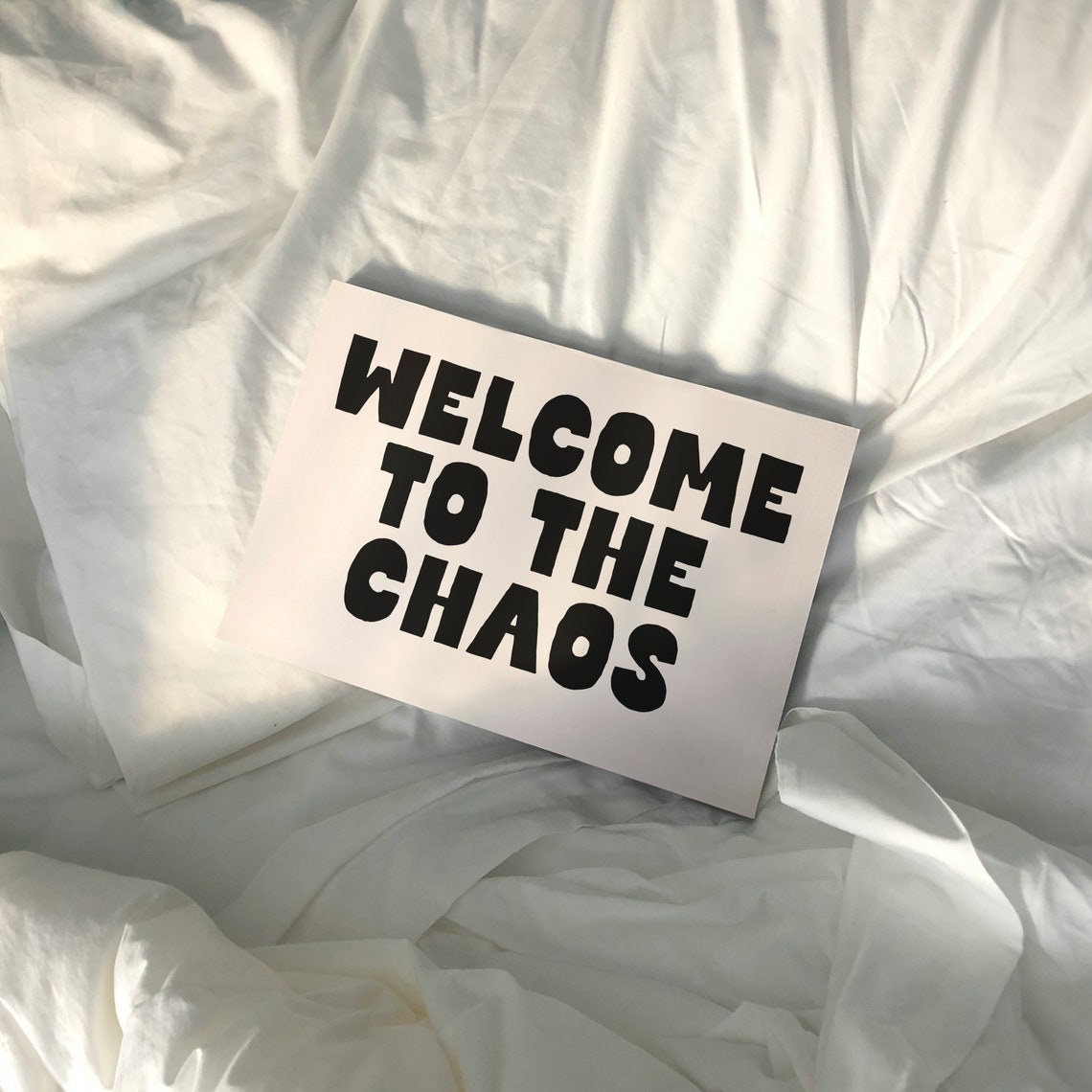 Welcome to the Chaos Black Bold Typography Statement Wall Poster - Image 3