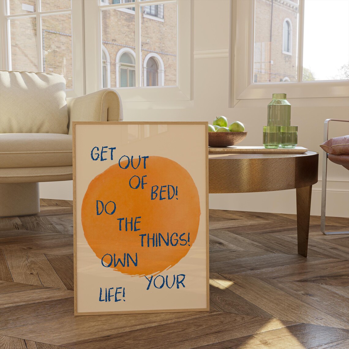 Get Out Of Bed Quote Art Print, Bedroom Decor - Image 6