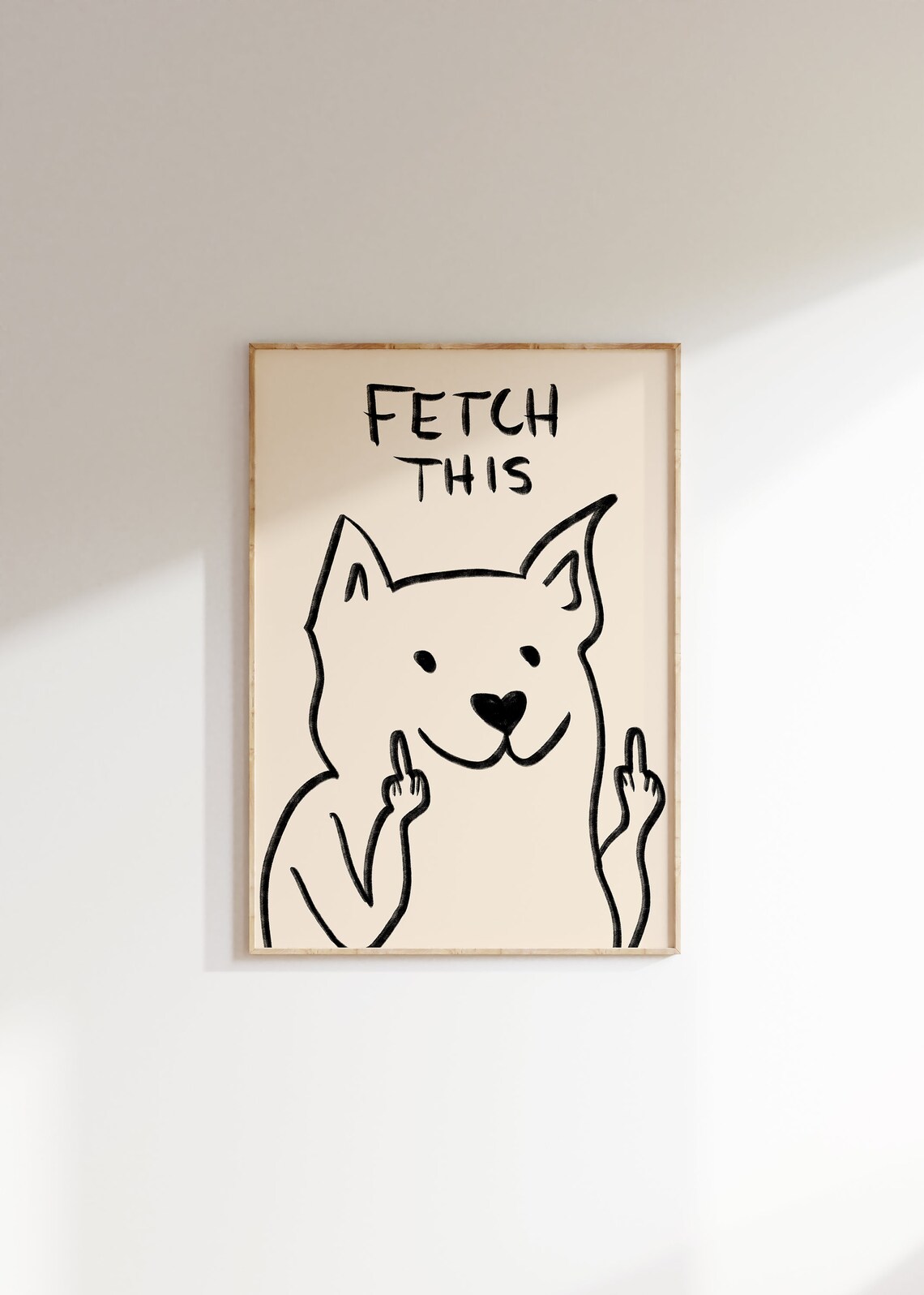 Fetch This Dog Art Print, Funny Y2K Room Decor
