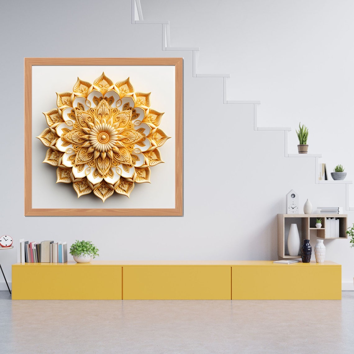 3d Golden Mandala Art Zen Wall Art Home Decor Mandala Wall Decor Custom Size Colourful Art Prints Art Wall Print Decor - Image 3