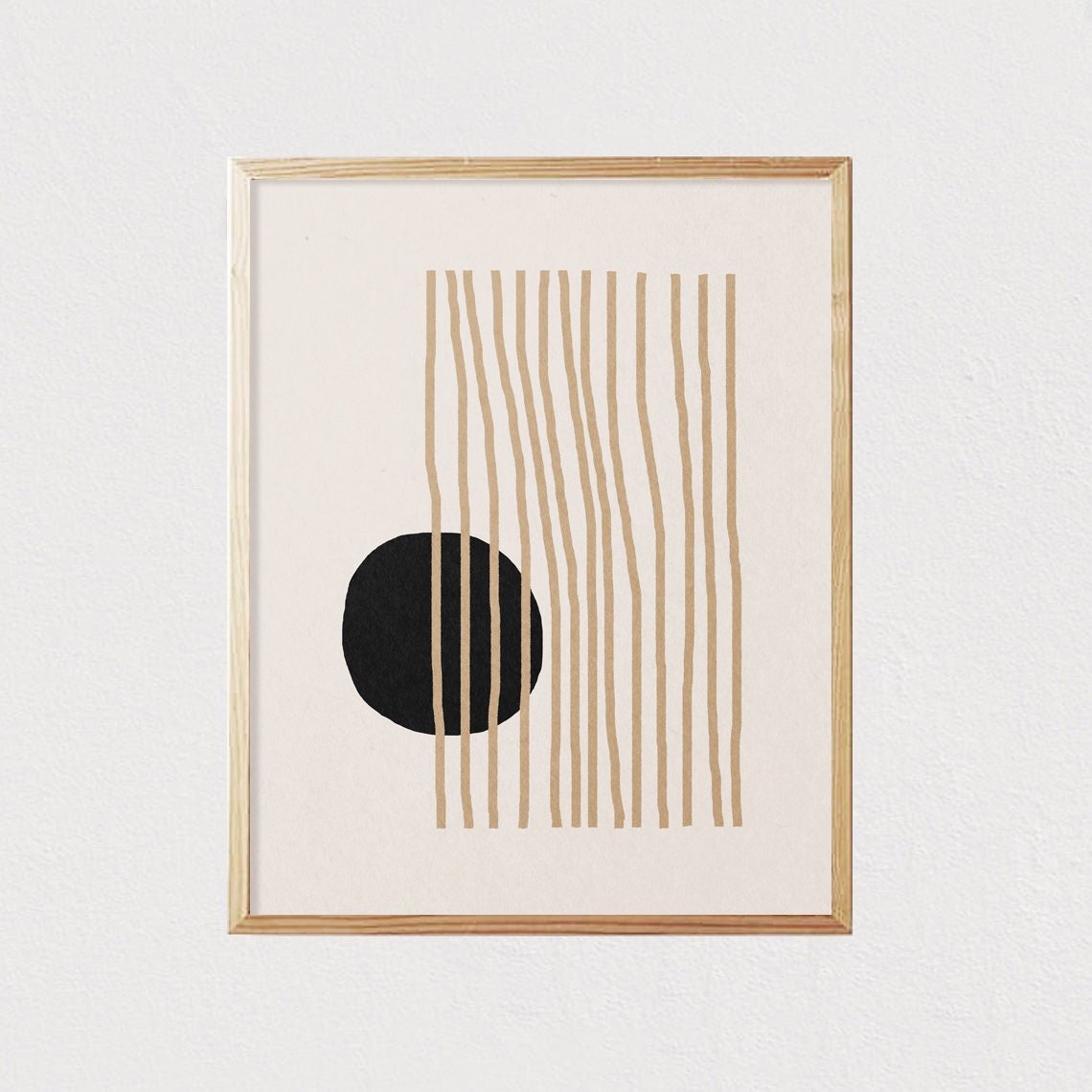 Abstract Rainbow Arches Art Shapes Neutral Line Art Print Mid Century Modern Wall Art Minimalist Geometric Art 16x20