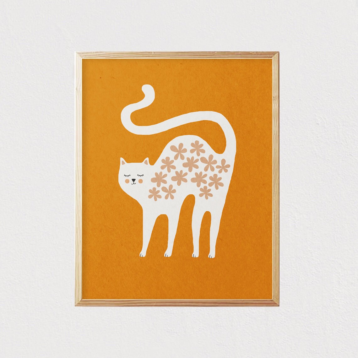 Funny Cat Mid-Century Modern Nursery Art Print