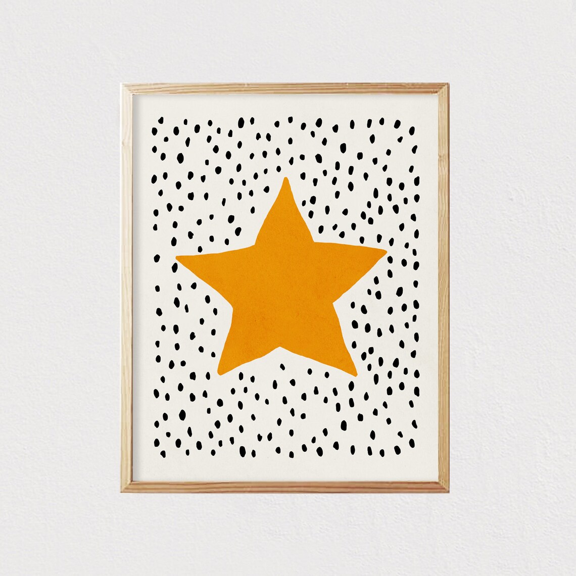 Yellow Star Mid-Century Modern Nursery Art Print