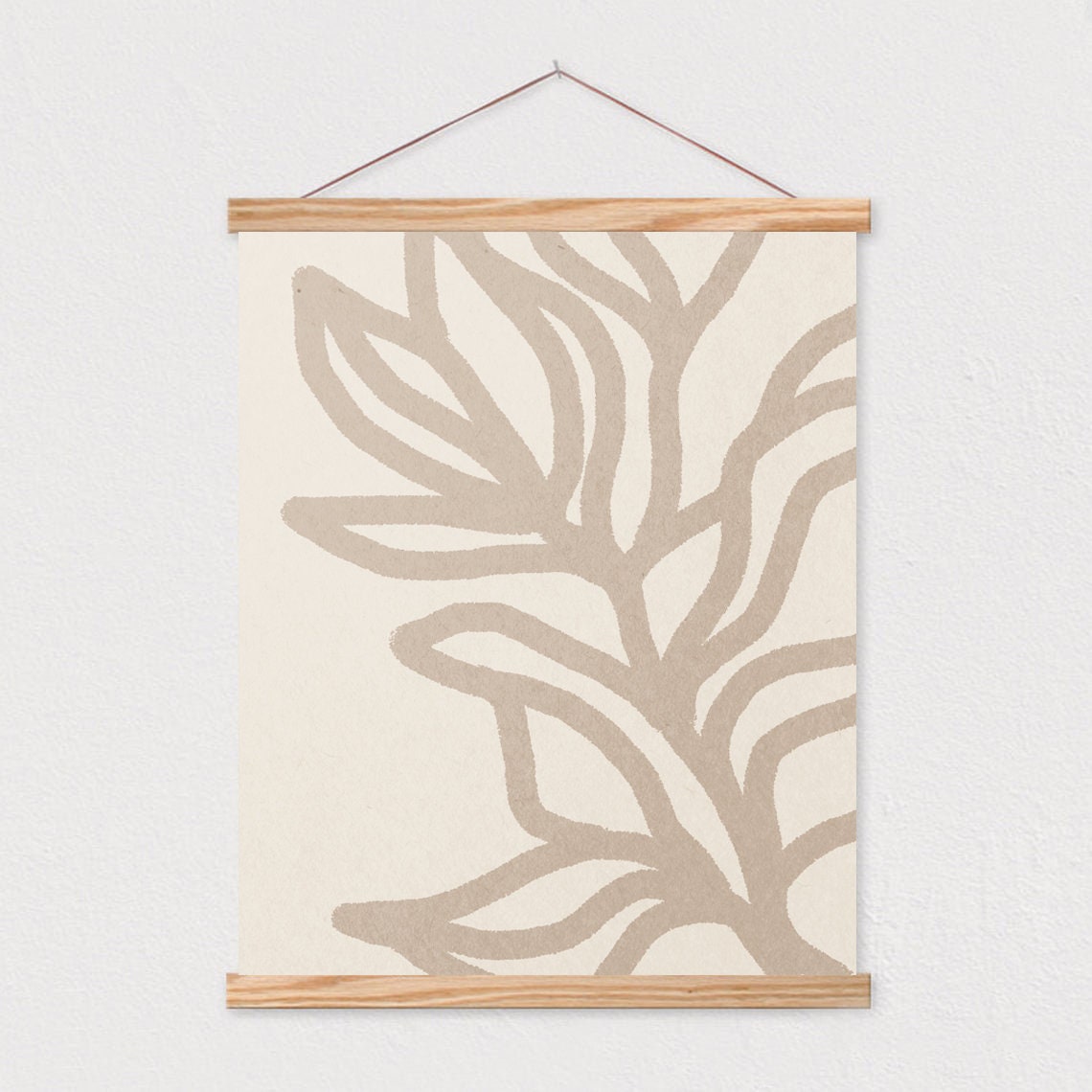 Neutral Botanical Leaf Line Art Boho Minimalist Decor Wall Poster - Image 2