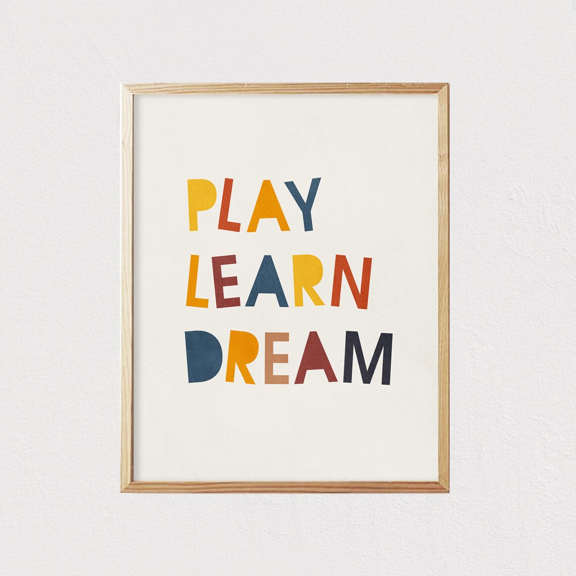 Play Learn Dream Mid-Century Modern Art Print