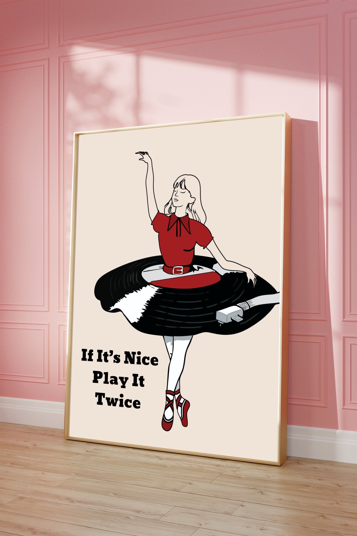 If It Is Nice Play It Twice Vinyl Record Dancer Retro Music Room Poster