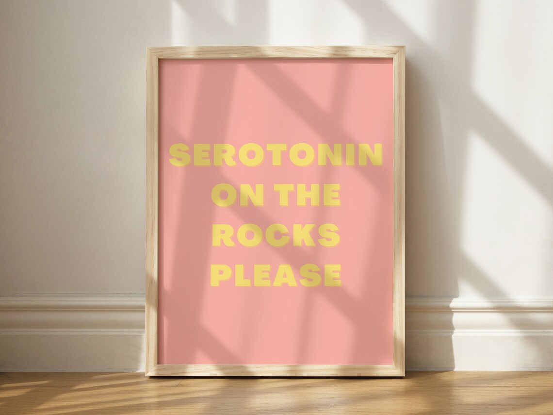 Serotonin On The Rocks Funny Quote Art Print