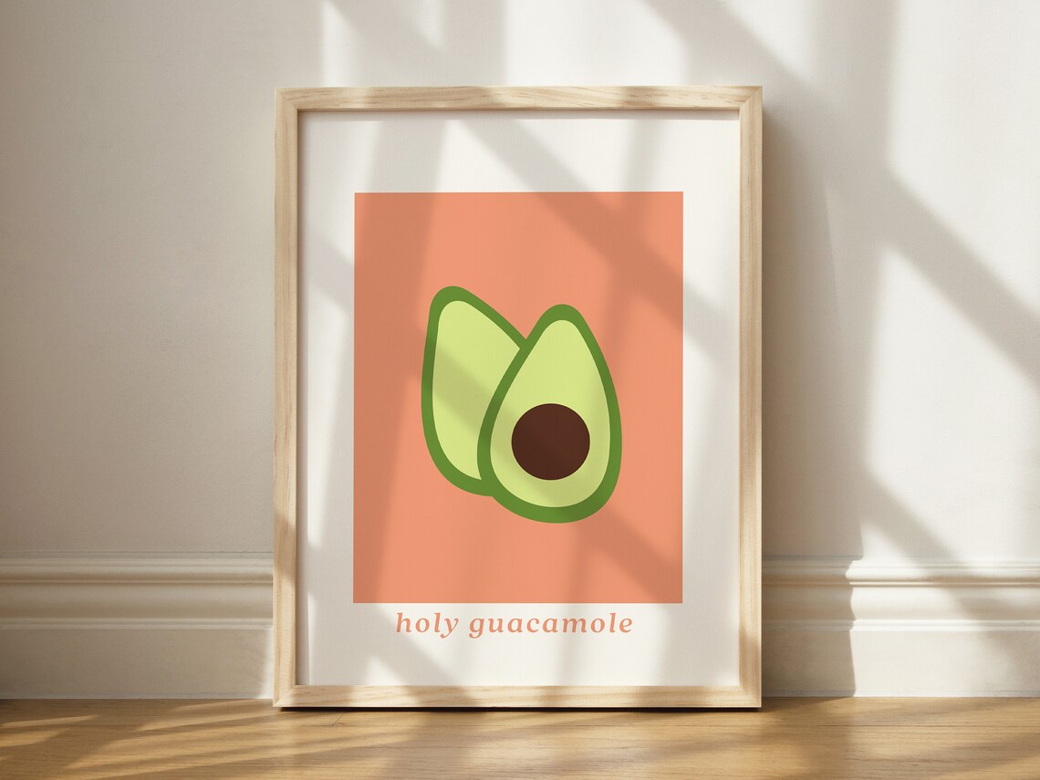 Holy Guacamole Avocado Kitchen Art Print