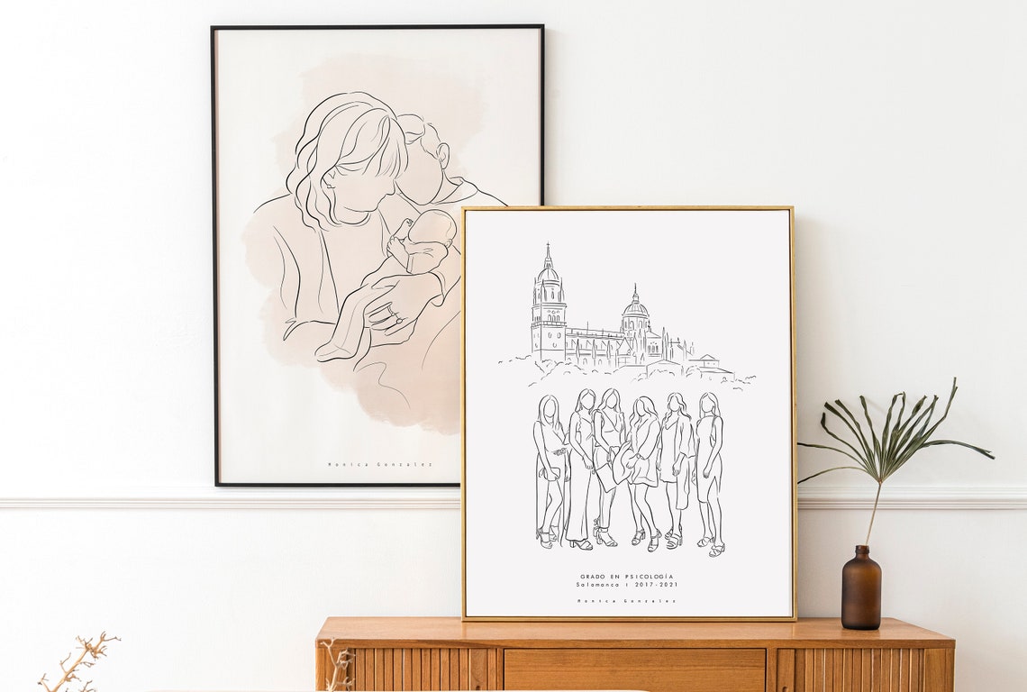 Custom Line Drawing Custom Illustration Art Line Art Custom Portrait Family Portrait Couples Portrait Personalised Gift - Image 6
