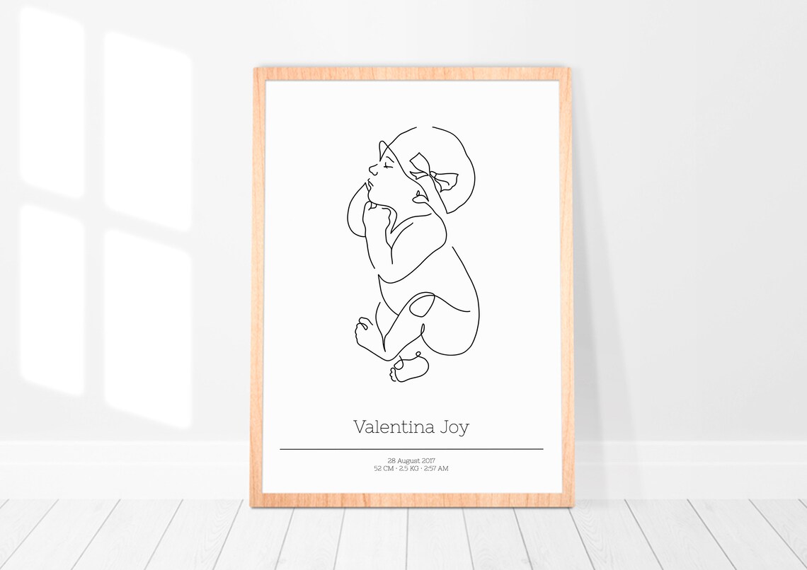 Custom Baby Loss Memorial Line Drawing Art Print - Image 5
