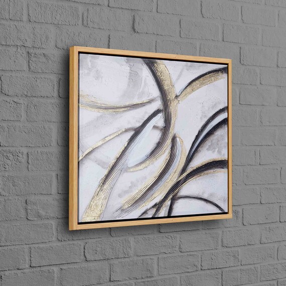 Gold and Black Sweeping Strokes Luxury Abstract Gallery Poster