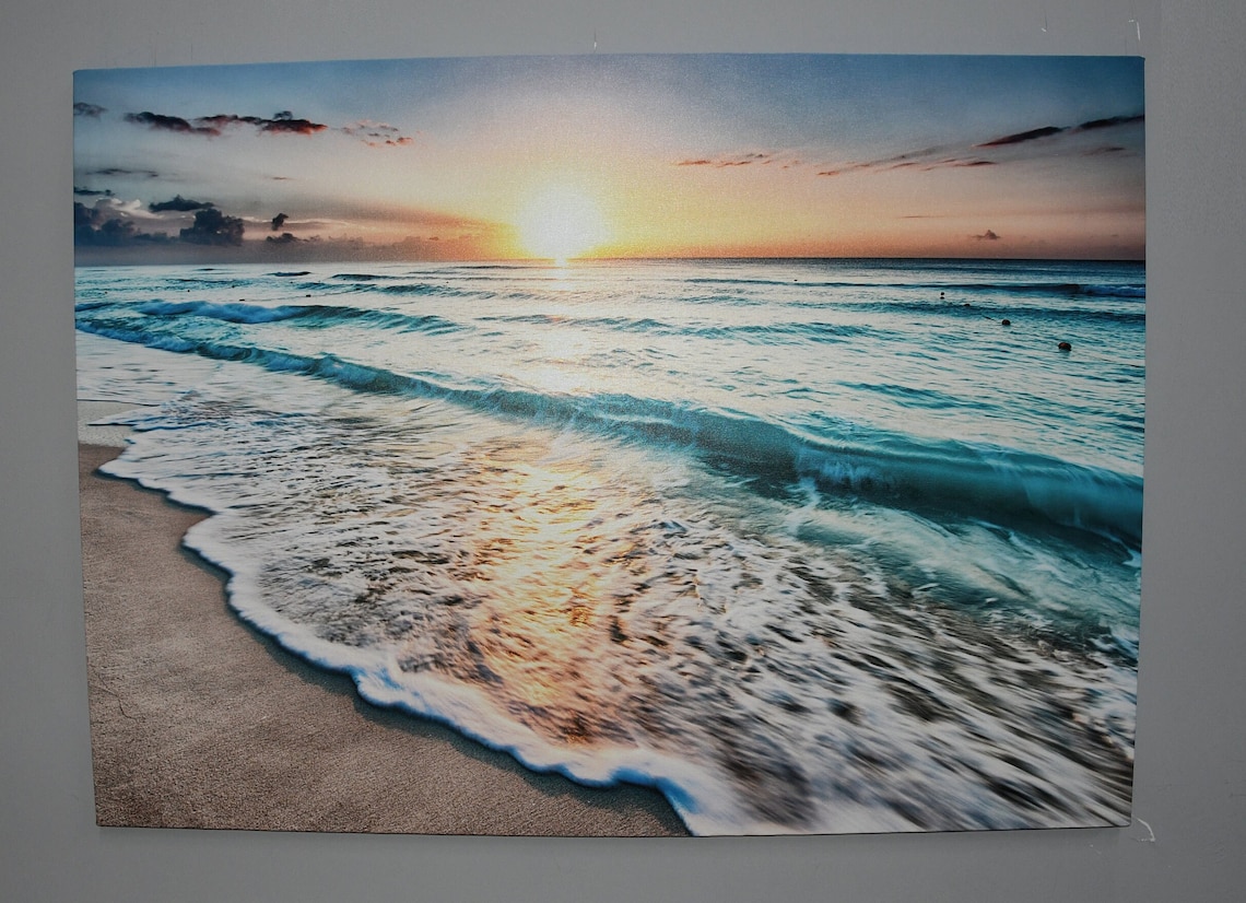 Sunset At The Ocean Seascape Art Print, Personalized