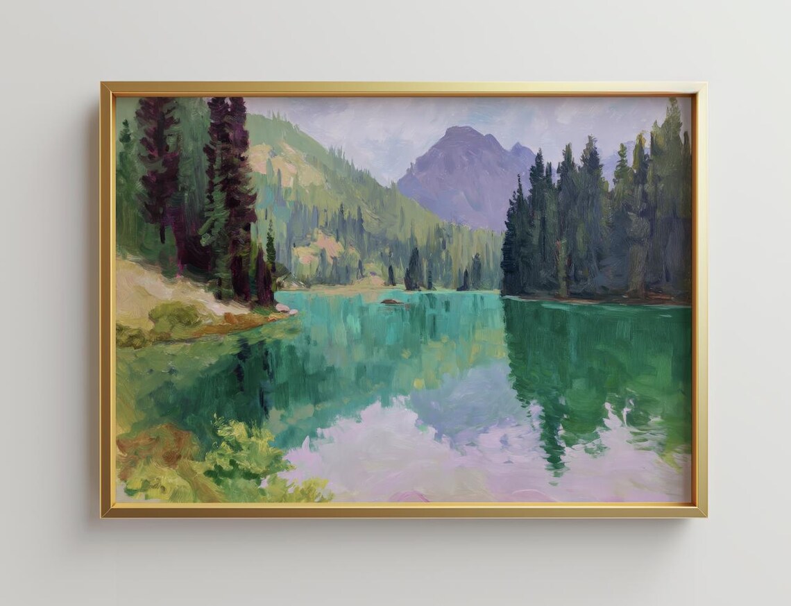 Emerald Lake Art Print, Rocky Mountain Landscape