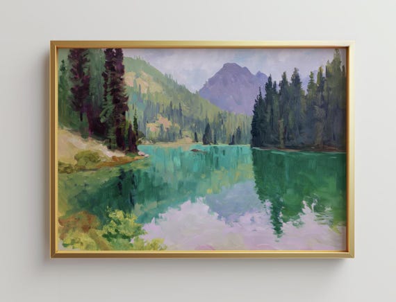 Emerald Lake Art Print, Rocky Mountain Landscape